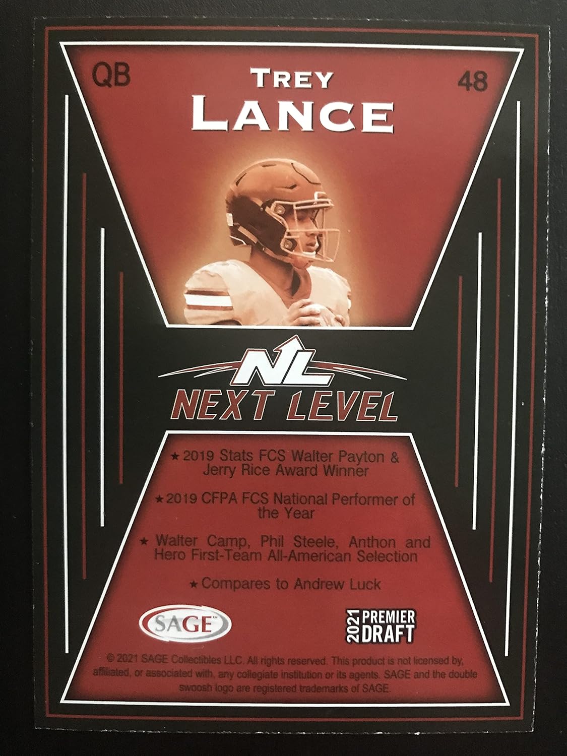 Trey Lance Officially Licensed NFL Football 2021 Rookie Card #48 Premier Parallel Draft Brand New Pack Fresh - PLEASE NOTE: This item is available for purchase. Click on this title and then "see all buying options" on the next screen in order to see pricing and to make your purchase