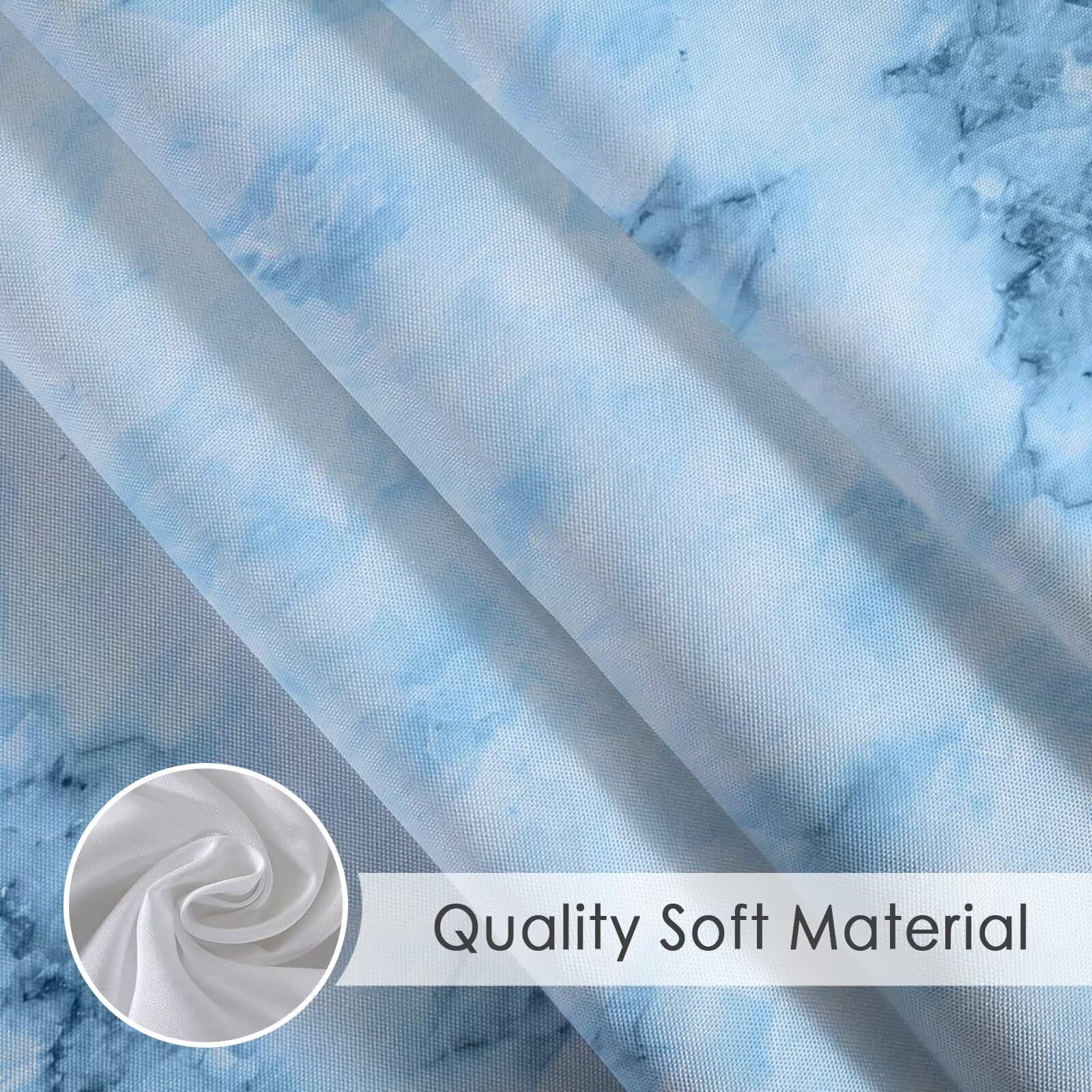 Bleu Rideau Douche 180x210cm Rideau de Douche Abstrait Shower Curtain – Impression Polyester Tissu – avec 12 Crochets – Tissu Lavable en Machine – Imperméable – pour Salle de Bain – Hôtel D#354