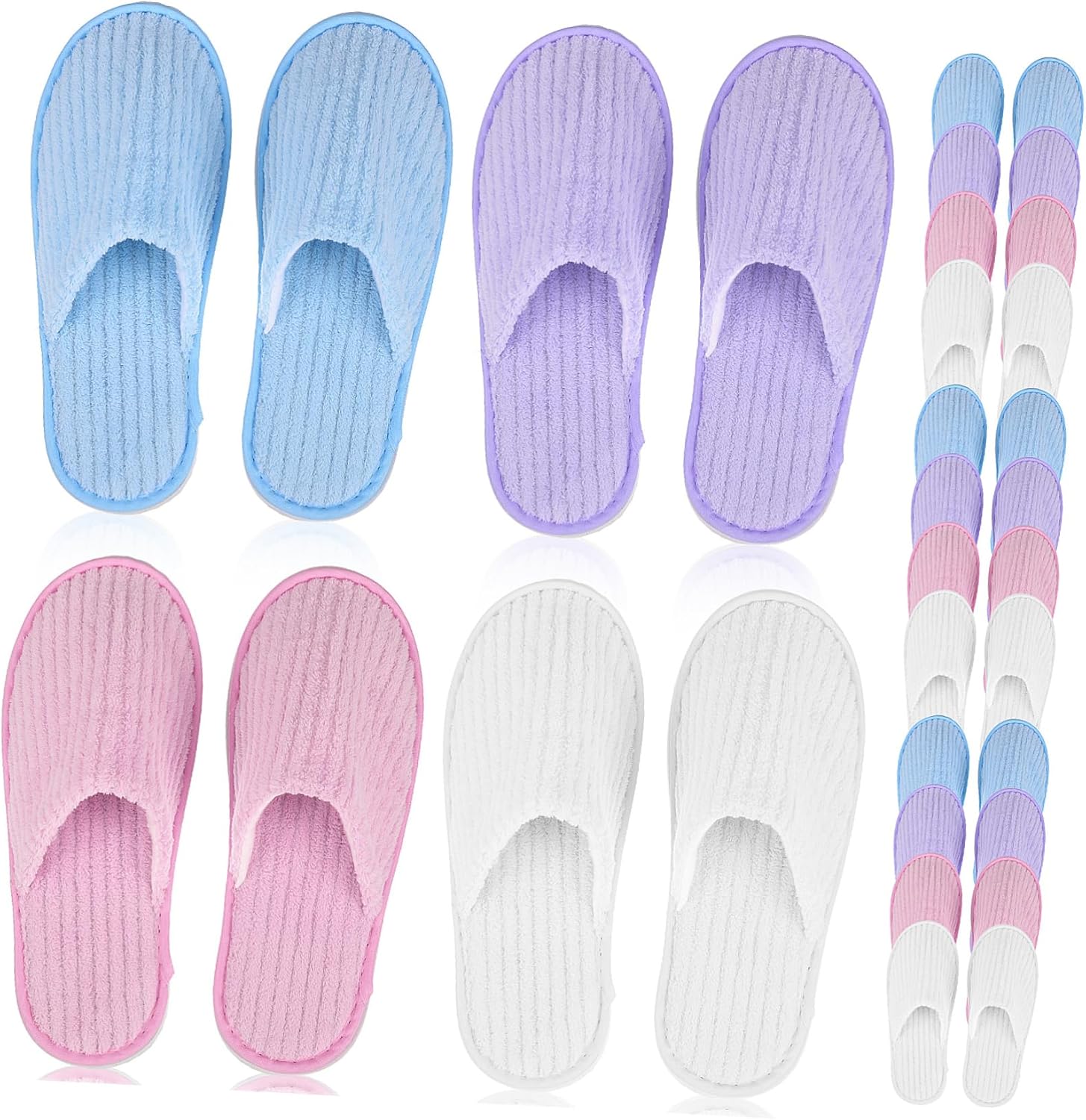 SECFOU Guest Slippers Pack 12 Pairs Spa Slippers for Men Women Wedding Home Use