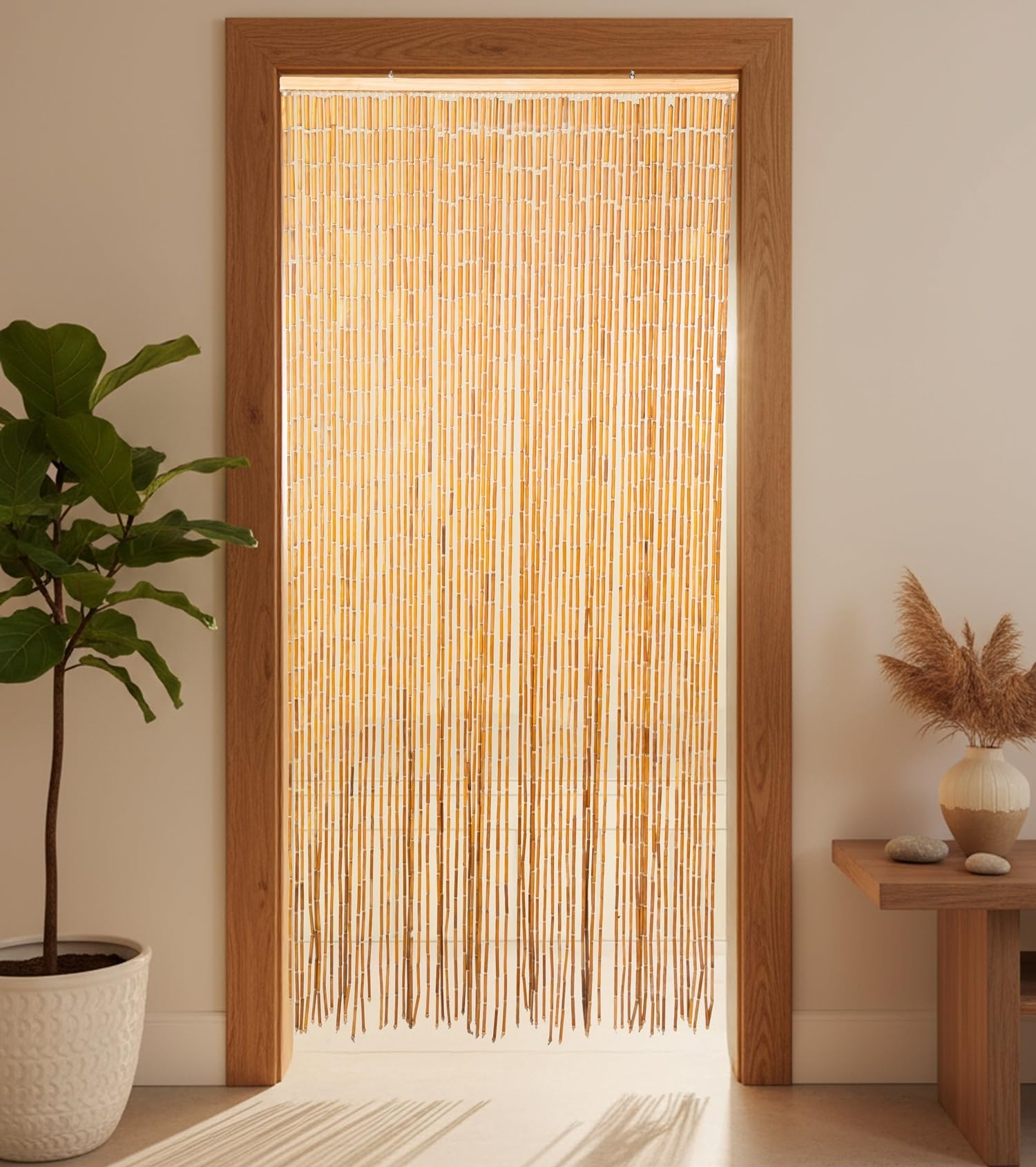 Amazon.com: TACHILC Wood and Bamboo Beaded Curtain, Bamboo Beaded