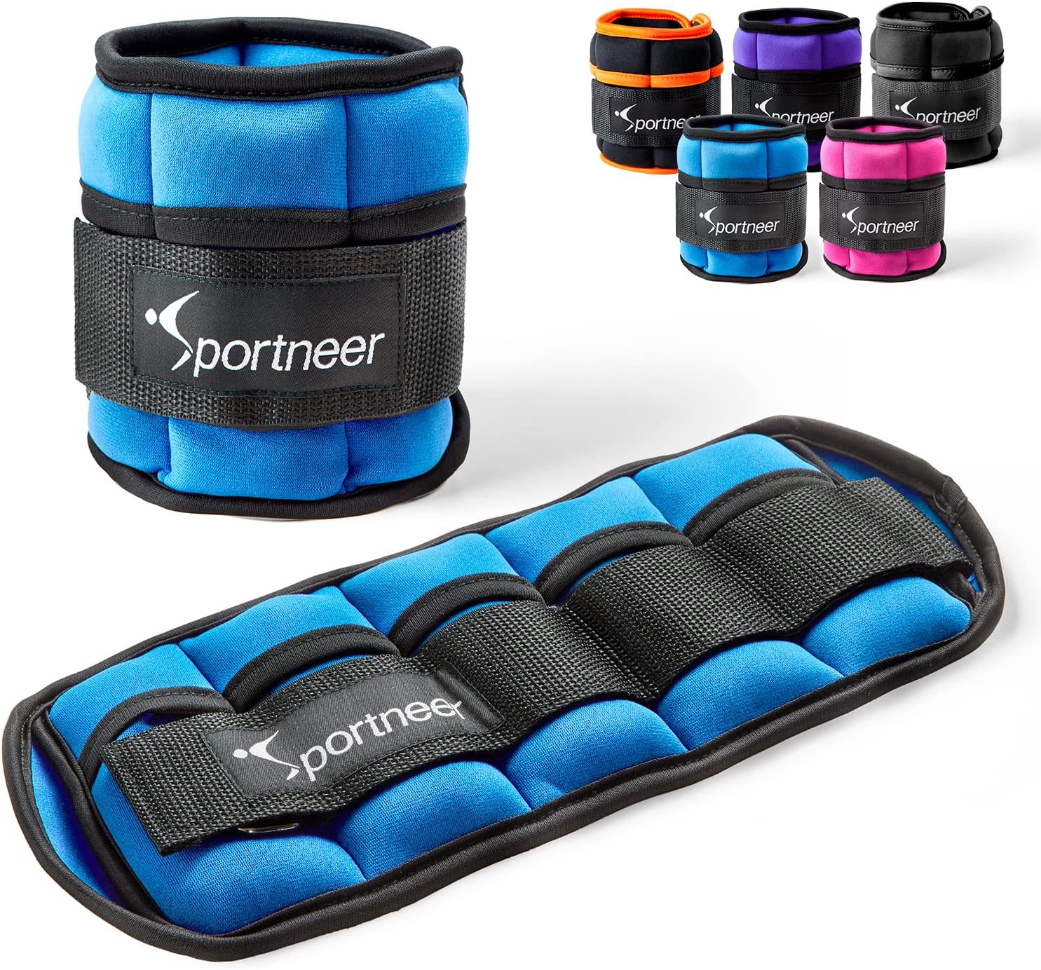 Sportneer Adjustable Ankle Weights 1 Pair 2/3/4/6/7 Lbs Wrist Leg