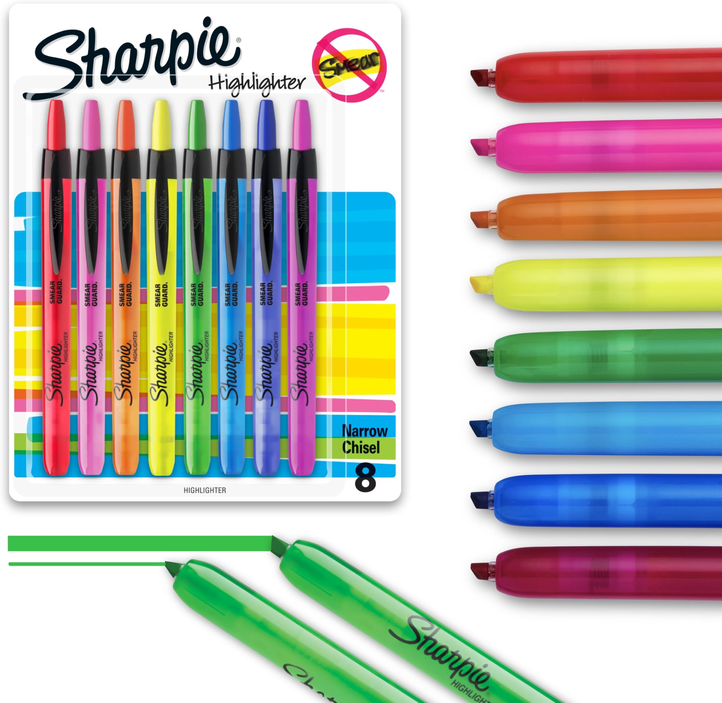 Lot De 6 Surligneurs Avec Poignée Caoutchouc | Traits 2 à 5 Mm | Encre à Base D'eau Non Toxique | Pour Bureau, école, Révisions - 6