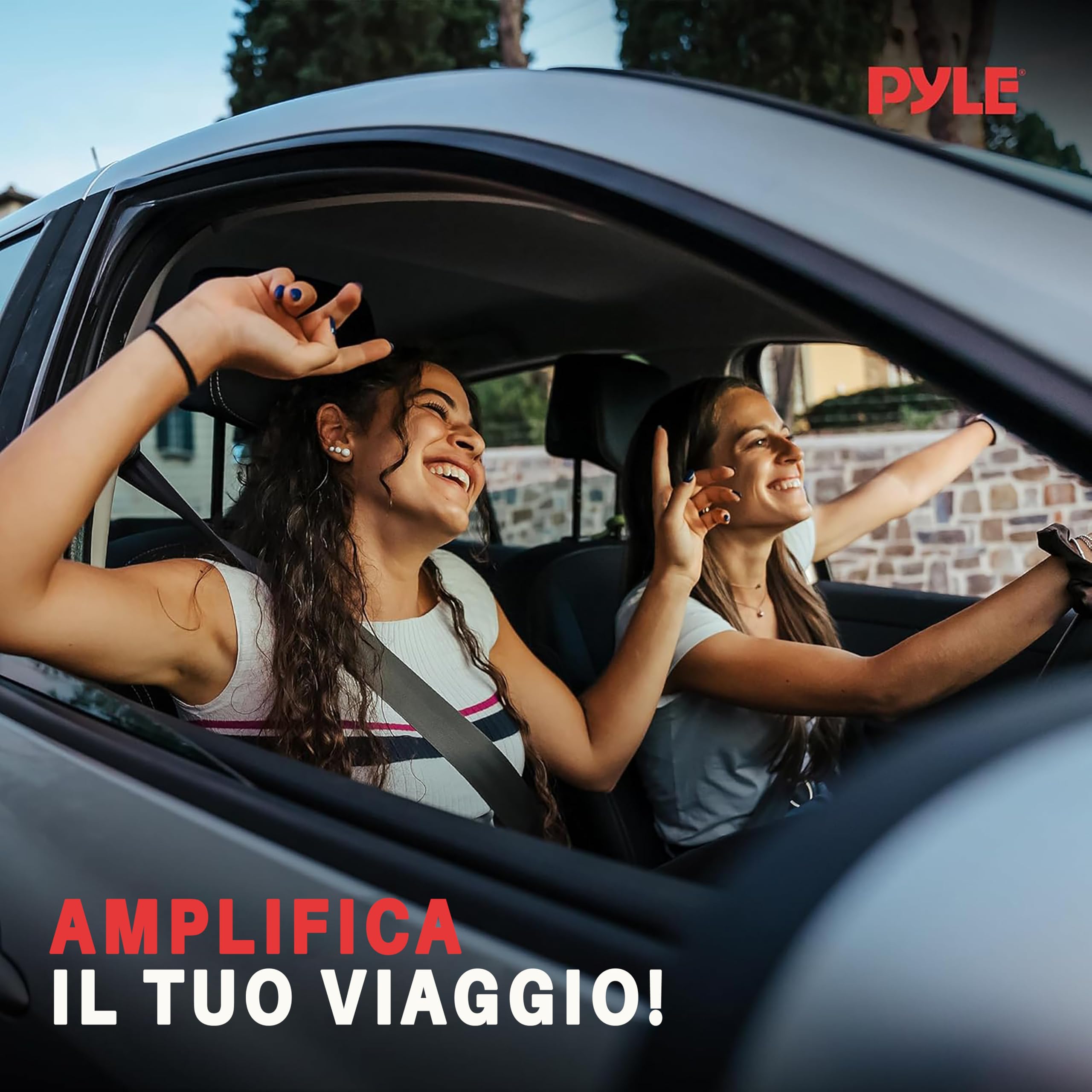 Pyle Sistema di Altoparlanti Auto a Tre Vie Giallo/Nero, 16,5 cm, 280 Watt, 4 Ohm, con Tweeter e Magneti da 1 kg, Profondita di Montaggio 5,7 cm, Coppia