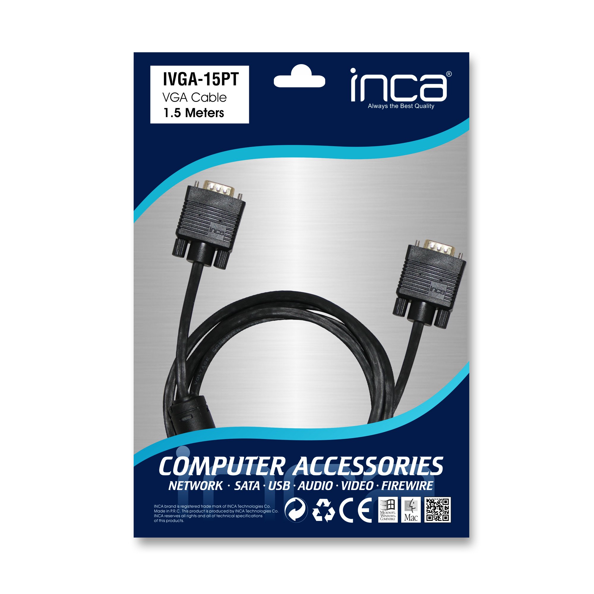 Kabel vga 1,5 metra.