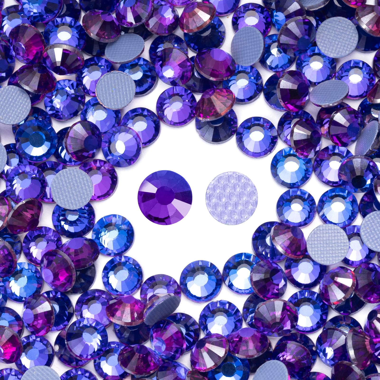 Meibite Hotfix Rhinestones Bulk, 3000PCS Purple Velvet Hot Fix Rhinestones for Clothes DIY Decoration Crafts, Purple Velvet, SS10, 2.7-2.9mm