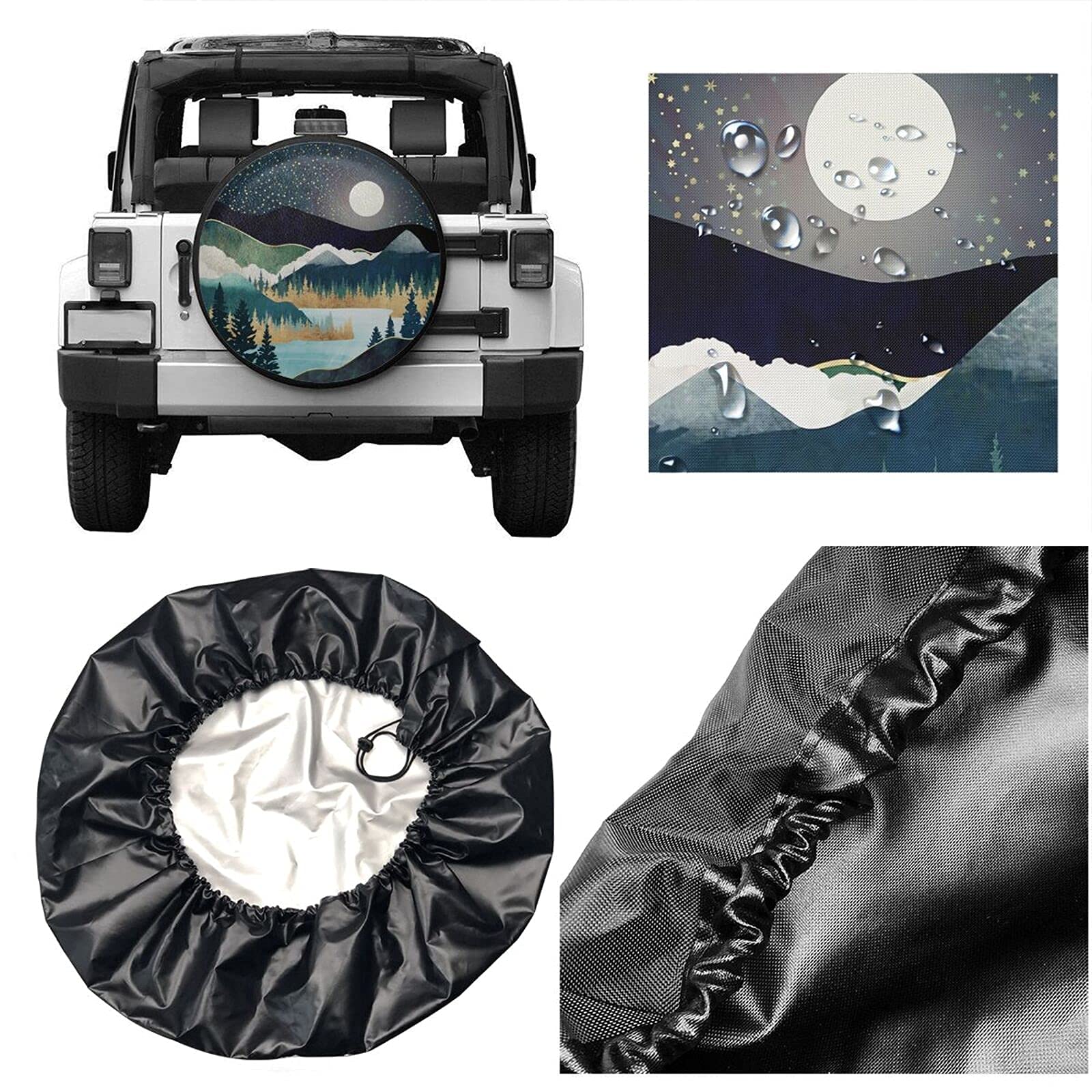 Copertura Per Pneumatici Per Auto  65 * 90 Cm , Copertura Impermeabile Per Riporre 4 Pneumatici Copertura In Argento 210d 94099074 - 11