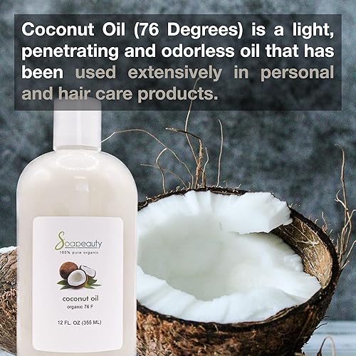 Miniatura 7 de Soapeauty Aceite de coco prensado en frío de 76 grados, aceite portador natural para hacer velas y hacer jabón, cara, cuidado de la piel, cuidado