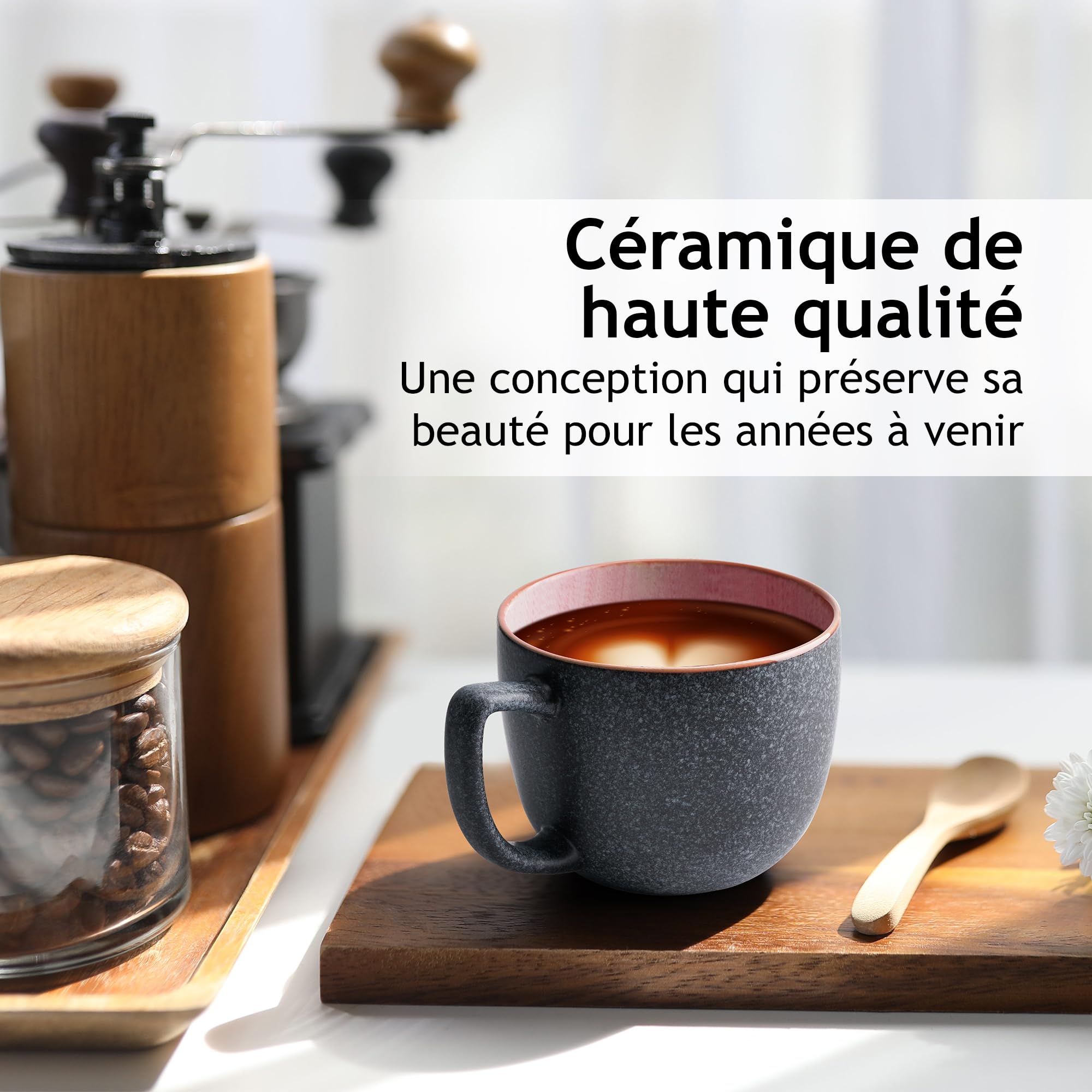 MIAMIO - Set de 6 tasses à café (470 ml) - Las Palmitas Daily | céramique tasses à café für Kaffee, Tee und Mahlzeiten, 470 ml pour le quotidien - compatible lave-vaisselle in the kitchen