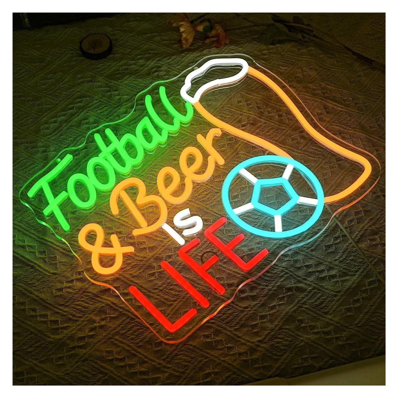 Decoración Lámparas Football Beer Is Life Letreros De Neón
