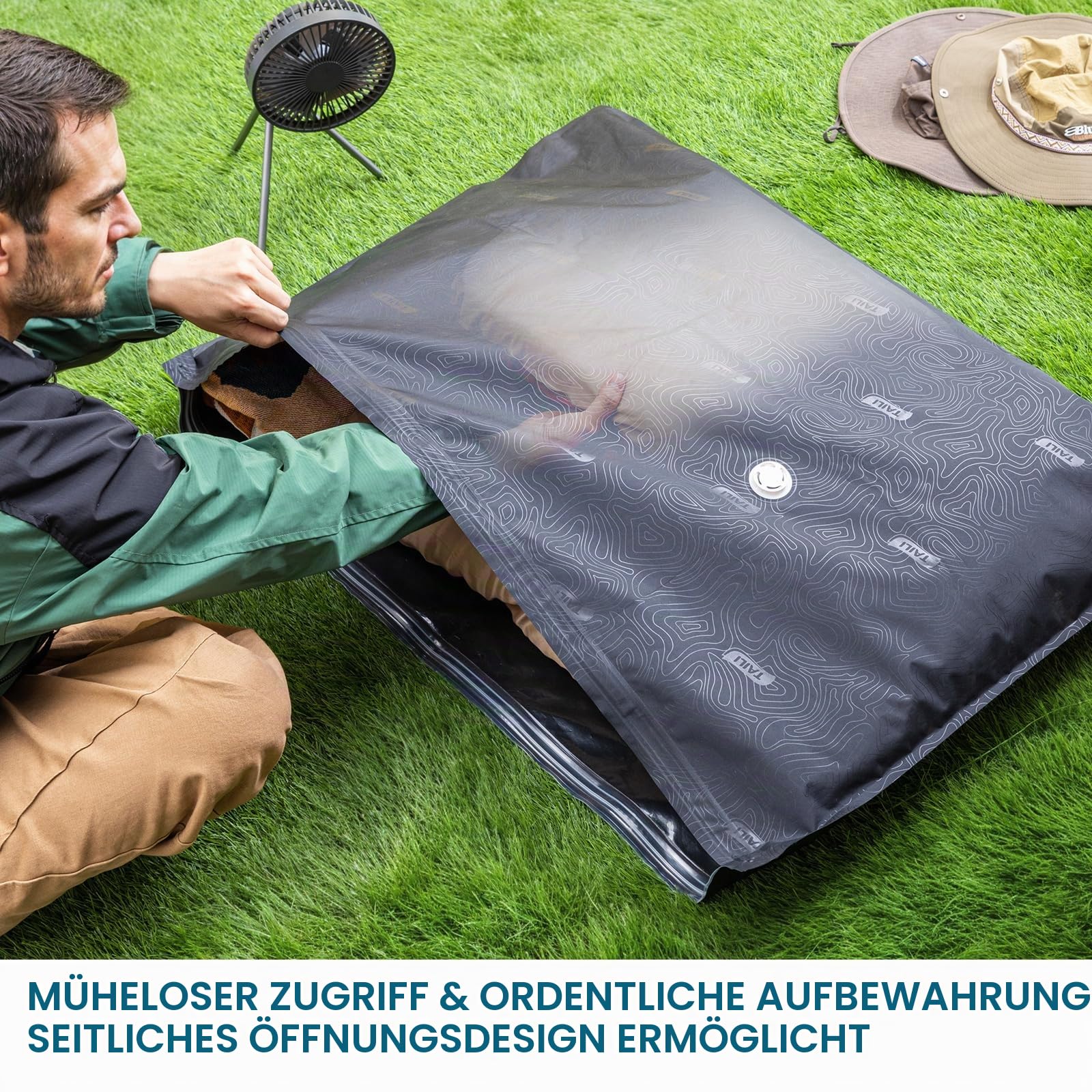 TAILI Vakuumbeutel für Outdoor Reisen, 5 Stück Extra Große, 100 x 74 cm | Wasserdicht, Verschleißfest, Durchstoßfest, Vakuumierbeutel für Reisen, Kleidung, Camping, Aufbewahrungsbeutel