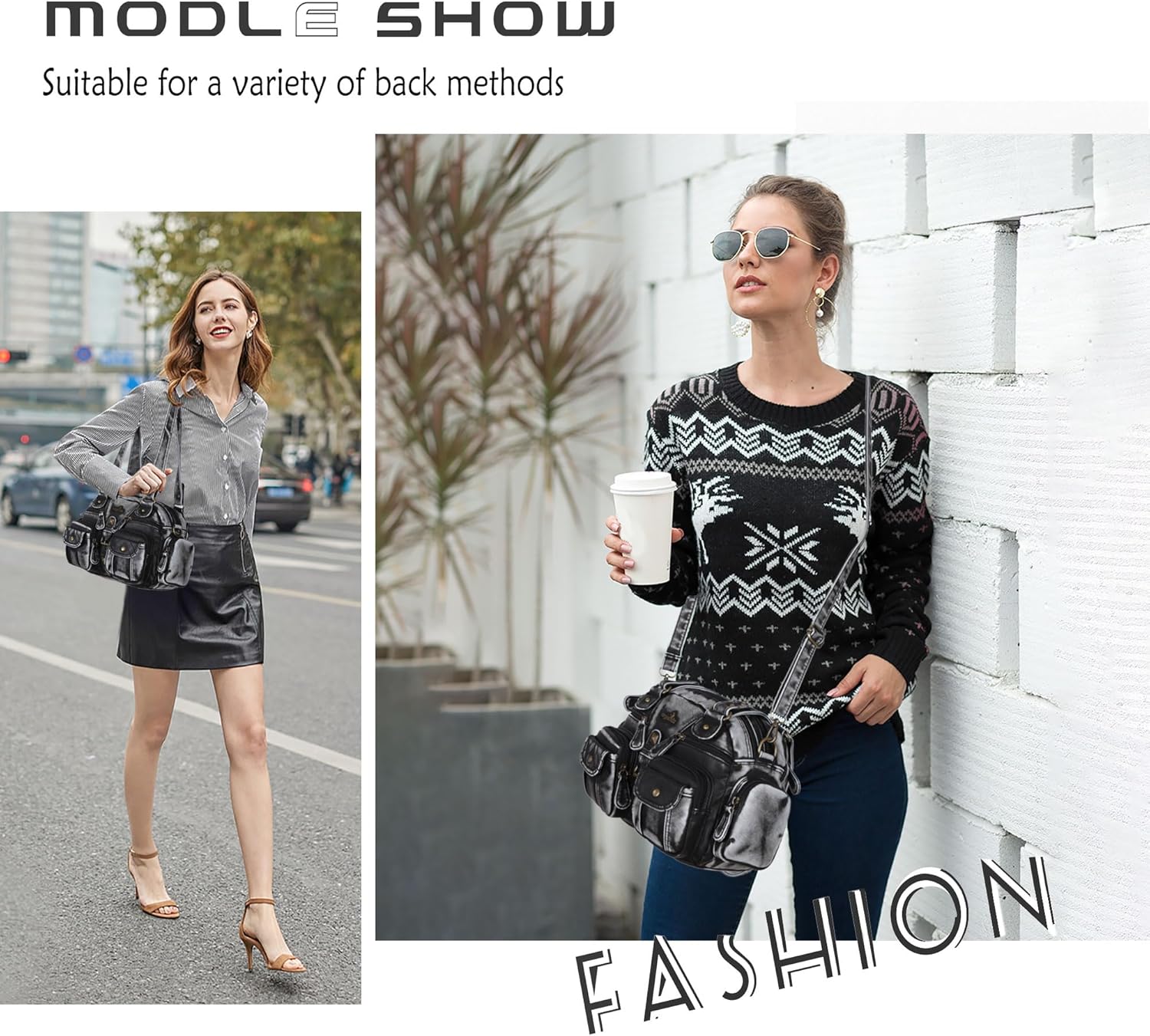 Angel Kiss Hobo Crossbody Purses for Women Shoulder Bag Multipocket Soft Hobo Purses Removable Strap Leather Handbags - Image 7