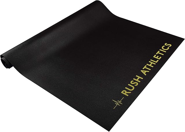 RUSH ATHLETICS X-Large Premium Jump Rope Fitness Mat - 6ft x 4ft 8mm Thick, High Density Non-Slip, Workout Mats for Home Gym Flooring - Plyo, Cardio, MMA Mats (183cm Long x 122cm Wide x 8mm Thick)