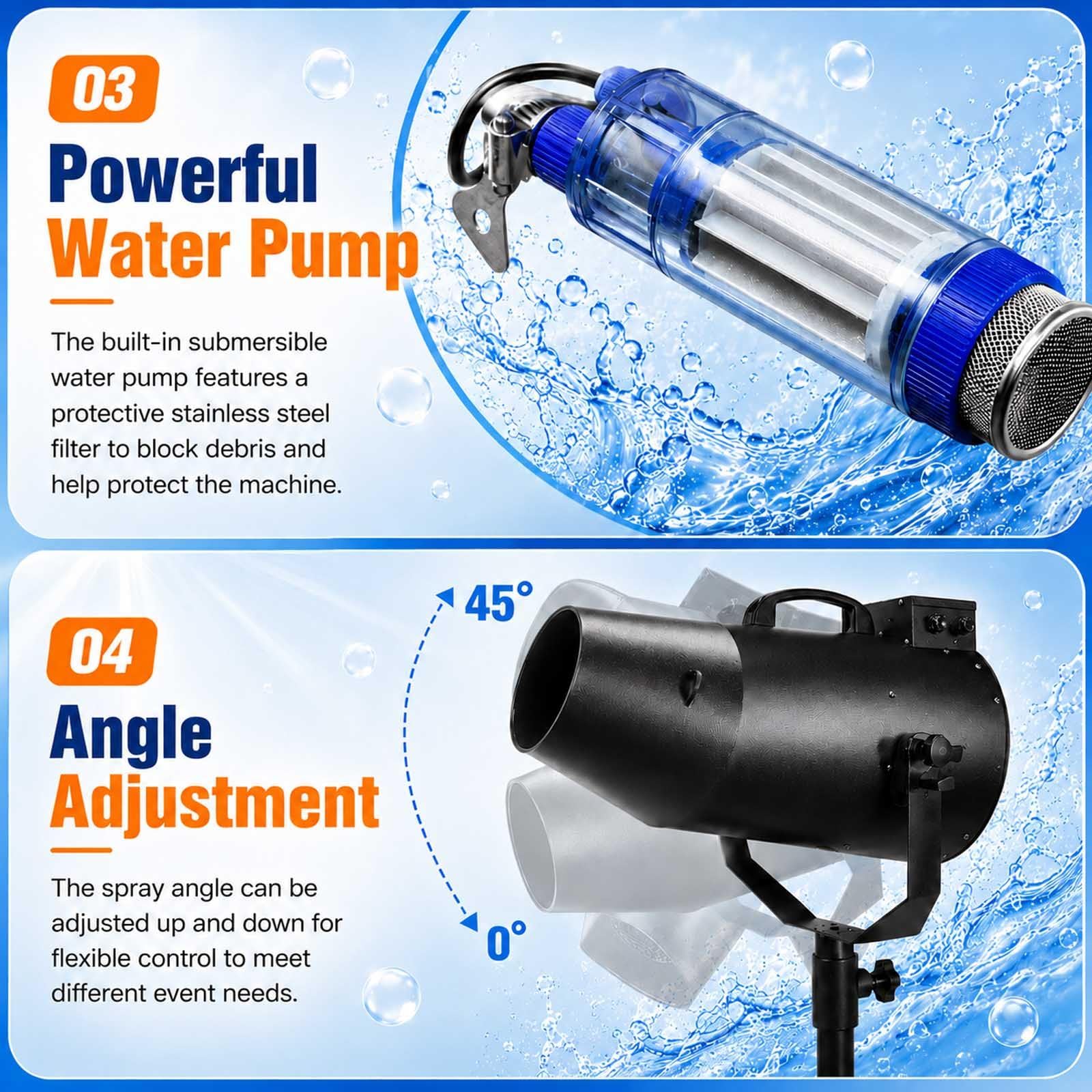 Máquina De Espuma 1000w, Cañón De Espuma Grande para Fiestas con Trípode Y Bomba De Agua, Chorro Ajustable 6-8 M para Piscina, Cumpleaños, DJ Y Eventos Black