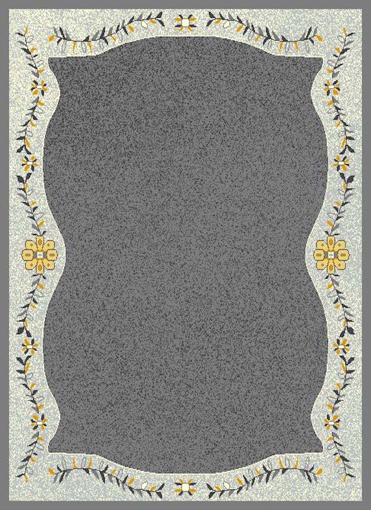SrS Rugs® Luna Collection, Living Room Rugs, Hallway Runners, with Soft Smooth 8mm Pile. Contemporary Borders Design. 7 Colours, 9 Sizes (Grey Floral Borders, 160 x 225 cm) — image 1