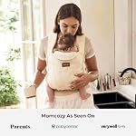 Momcozy WeeSnug Newborn Carrier, Lightweight Infant Wrap with Cross-Back Support and Lumbar Relief, Easy Hands-Free Baby Holder for 7–25 lbs, Geometry