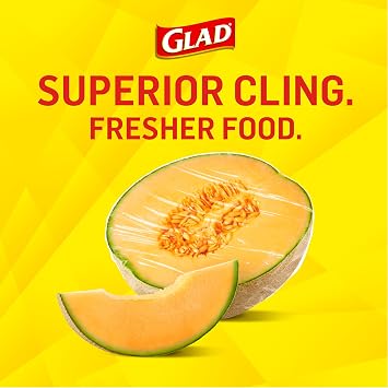 Glad Cling N Seal Plastic Wrap for Food, Airtight Seal, 300 Square Foot Roll (Pack of 4)