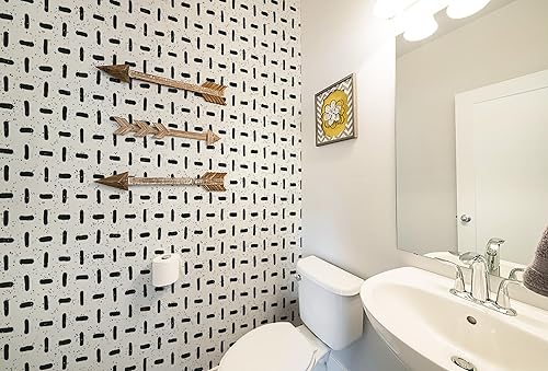 Miniatura 5 de Heroad Papel tapiz de 16.1 x 236 pulgadas, diseño bohemio de líneas cortas, papel de contacto autoadhesivo para gabinetes, impermeable, grueso,