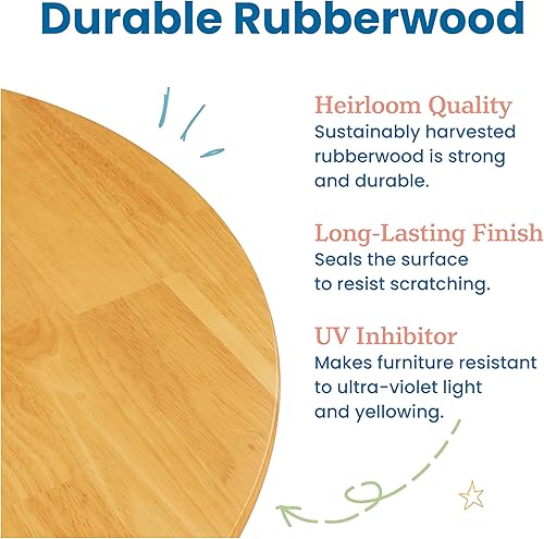 Miniatura 7 de Ecr4kids - Mesa de trabajo para niños, de madera maciza, para sala de juegos, guardería, preescolar, acabado natural