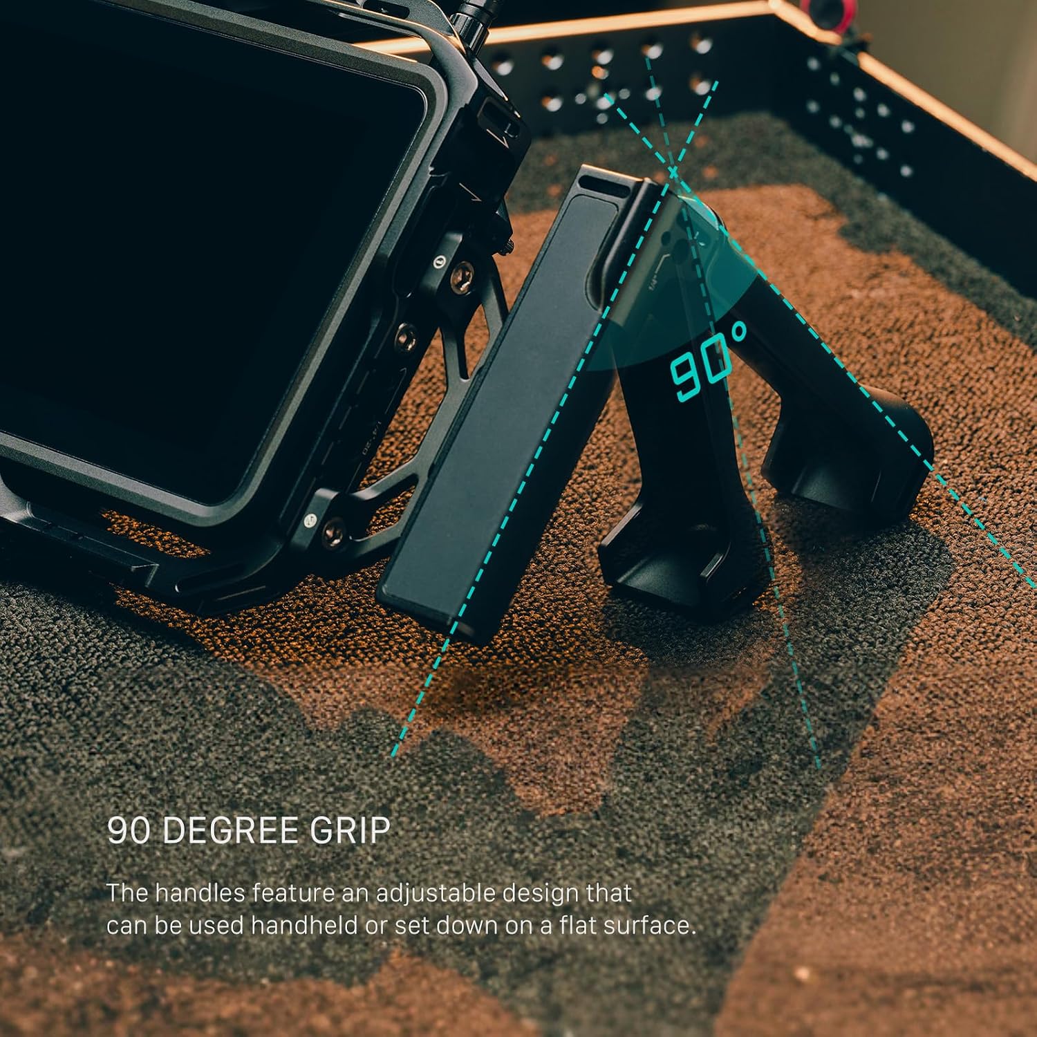 Tilta Monitor Cage Compatible with Atomos Shogun Ultra/Connect Handheld – Black Kit | NATO Rails, a Cold Shoe Receiver, 1/4""-20 and 3/8""-16 Threads with Locating Pins | Support Handle Design