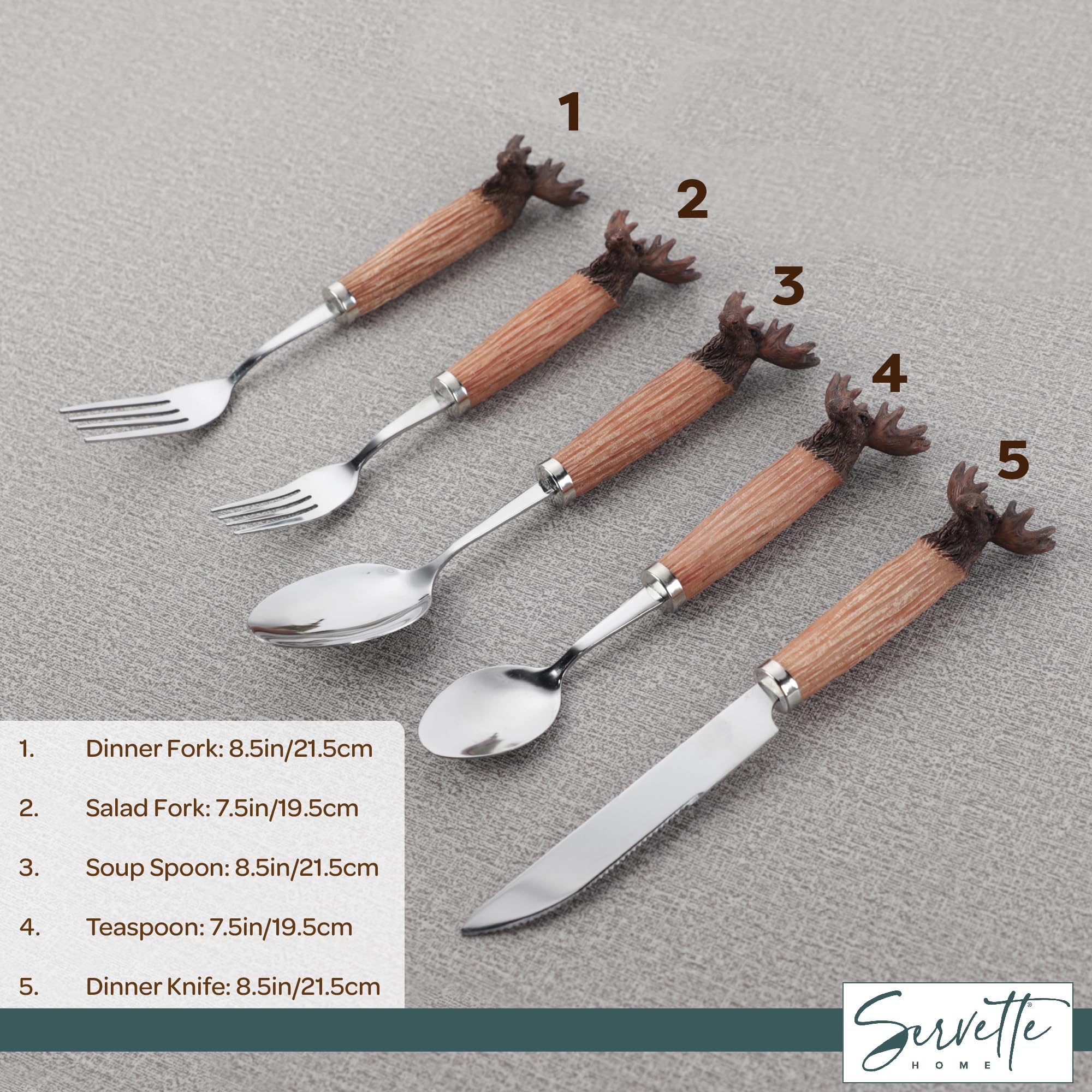 新品✤ HEART SPOON FORK SET HUMANMADE ４本セット Amazon.com: Moose Flatware Set, 5 Piece, Stainless Steel Utensils