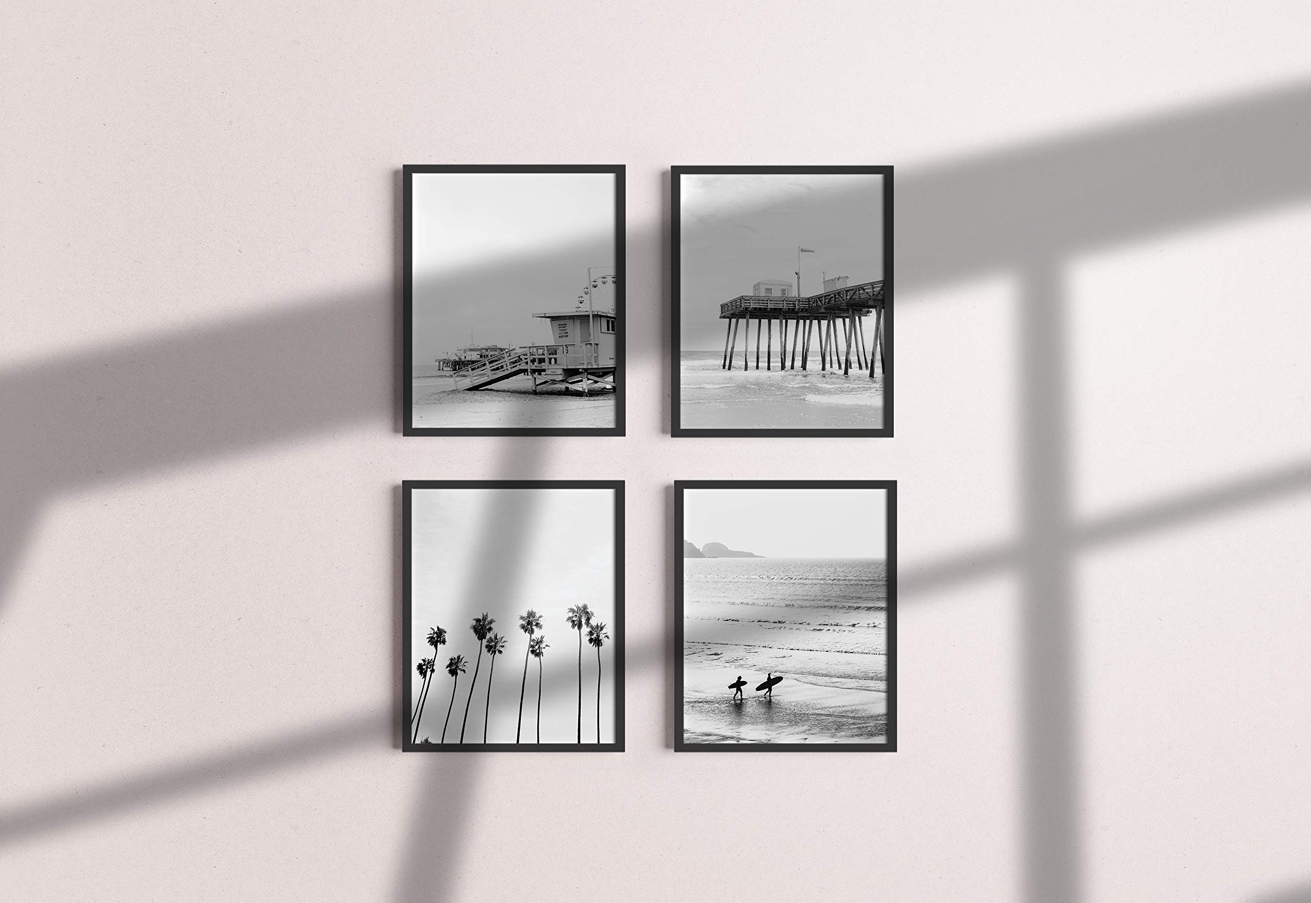 Beach Wall Art Black and White by Haus and Hues Black and White