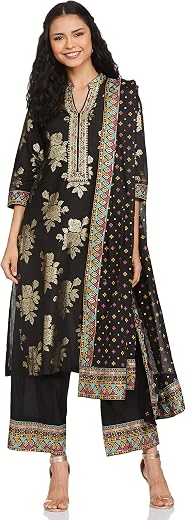 BIBA Women Cotton Straight Printed Suit Set