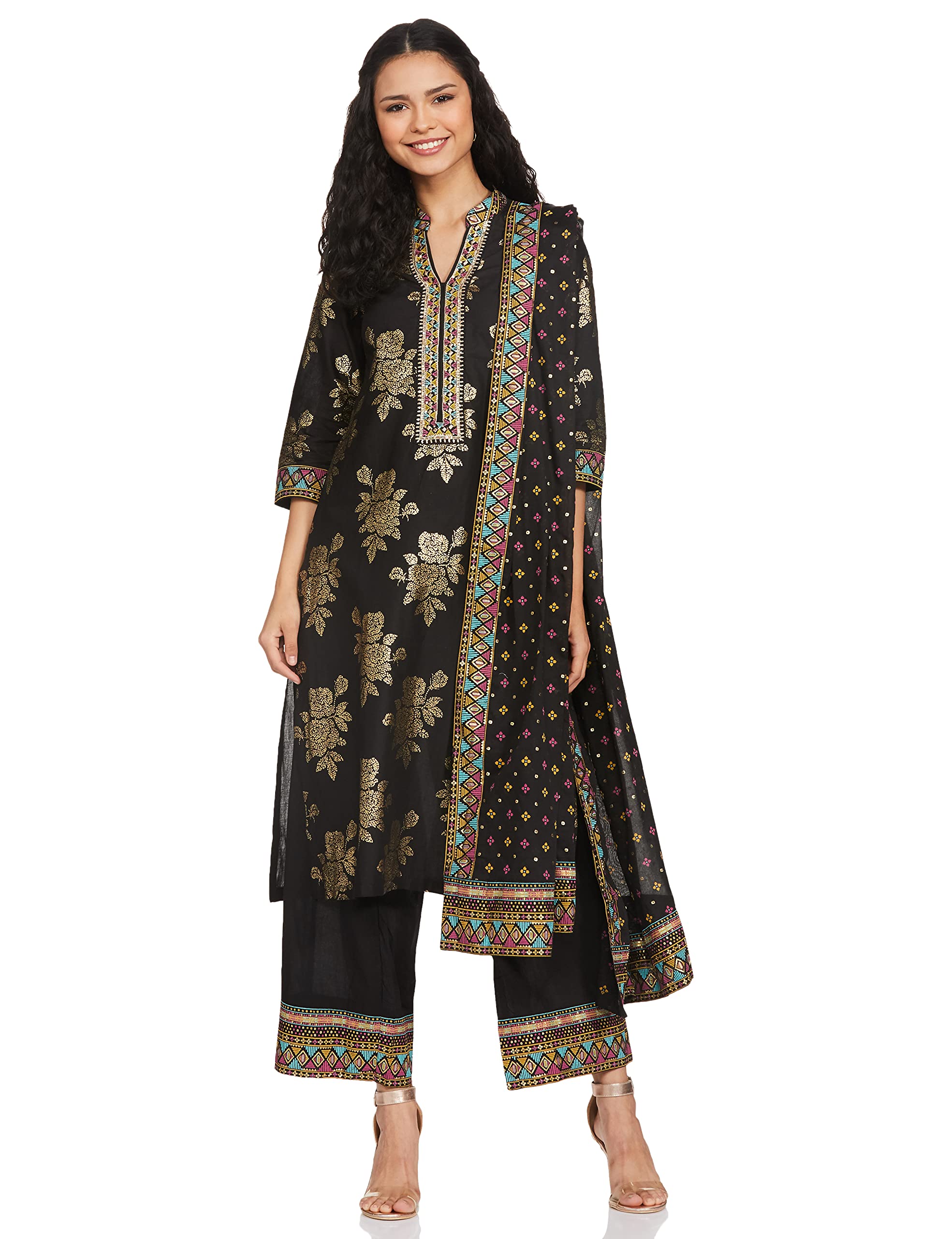 biba Women Cotton Straight Kurta Palazzo Suit Set-picture-17