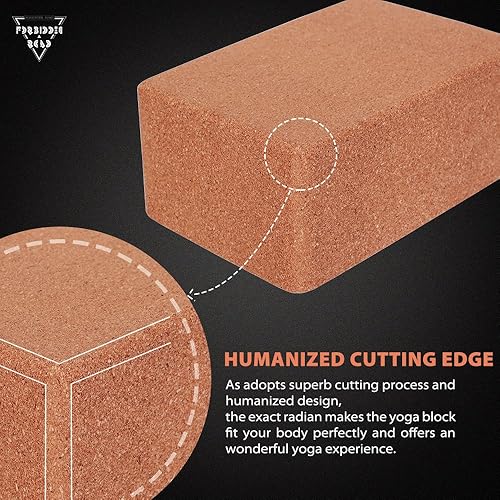 Miniatura 3 de Forbidden Road - Bloque de yoga de corcho (1 o 2 unidades) de 9 x 6 x 4 pulgadas o 9 x 6 x 3 pulgadas. Los bloques de ejercicio para yoga proveen un