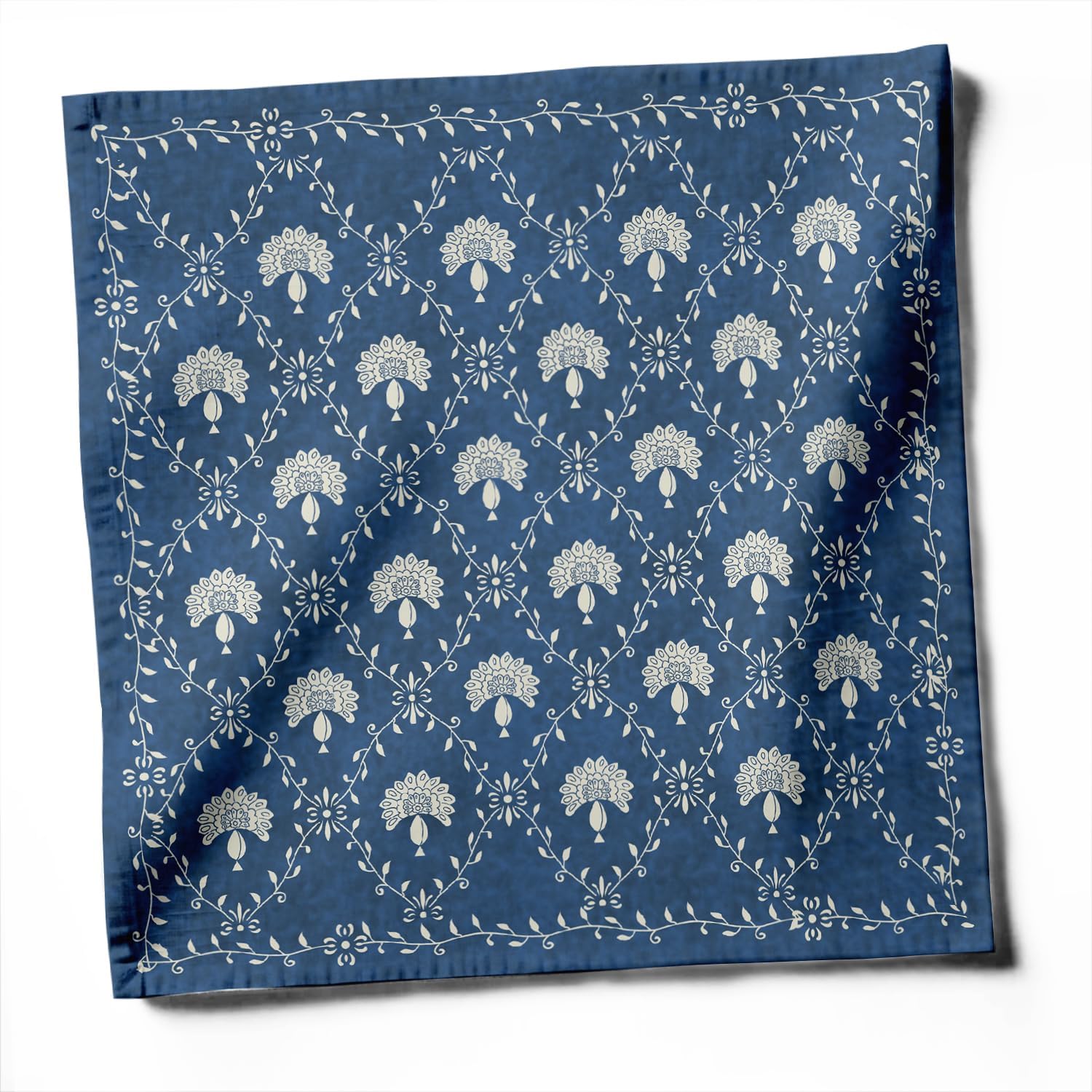 Luxury Cotton Twill Napkins - Set of 12, 20-Inch Floral Pattern, Premium Thick Cloth Napkins for Elegant Dining & Special Occasions - Soft, Absorbent & Machine Washable