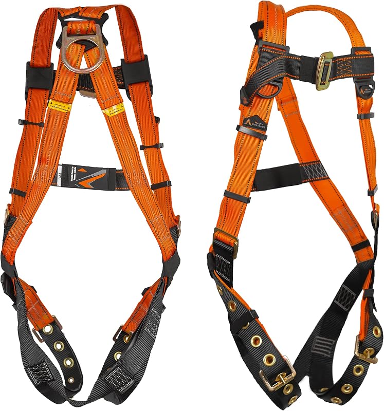 Warthog Safety Harness for Construction – Fall Protection Harness with Back D-Ring, Fall Indicators, & Chest and Leg Buckles, OSHA & ANSI Compliant (L-XL)