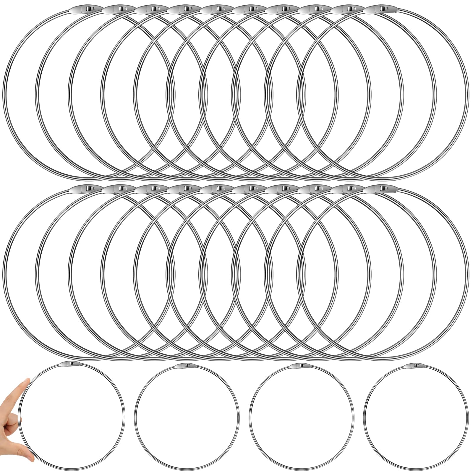 Paquete de 24 anillos de metal grandes de 15 cm