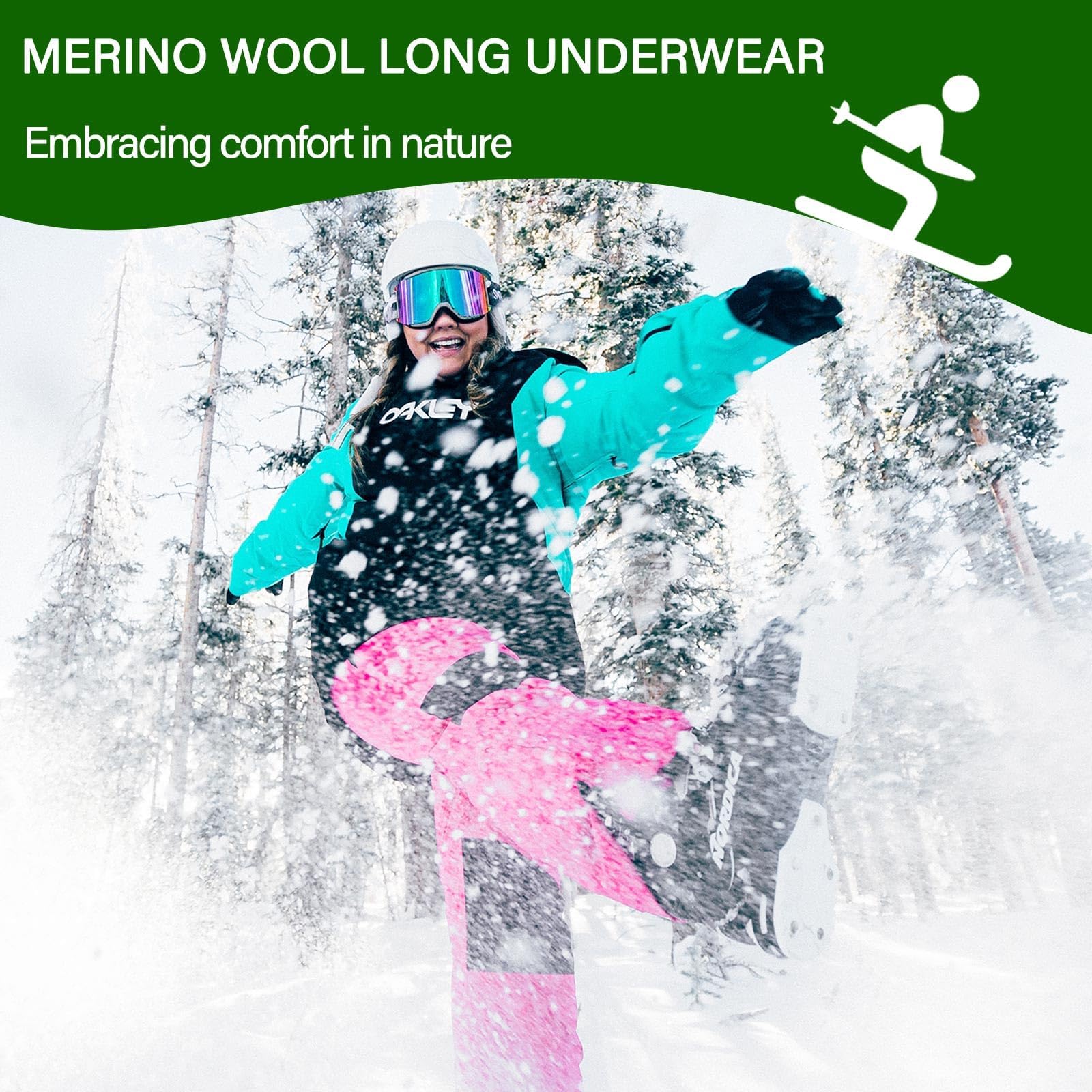 Merino Protect Leggings 100% Laine Mérinos pour Femmes Base Layer Thermiques sous Vetement Longs Douce Caleçon Long pour Randonnée Et Le Ski