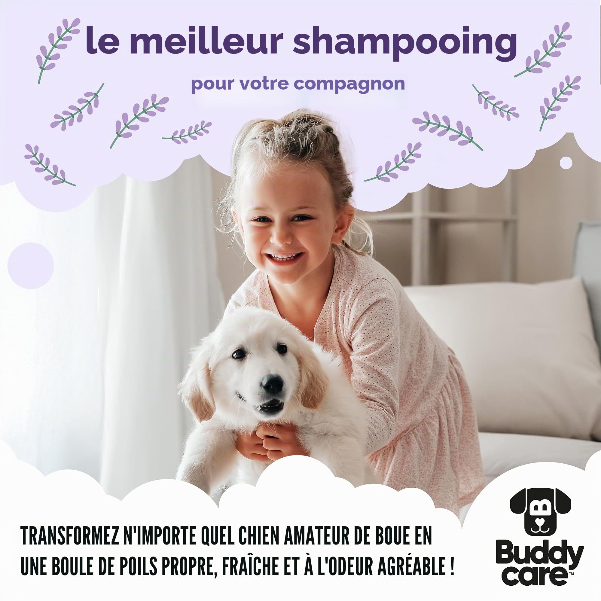 Buddycare Shampooing | Shampooing nettoyant en Profondeur pour Chiens | avec Aloé Véra et B5 (Apaisant et Désodorisant 5L)