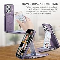 Vista 5 de Funda tipo cartera para iPhone 14 Pro Max de 6.7 pulgadas con soporte magnético MagSafe para tarjetas de bloqueo RFID, función atril, carga