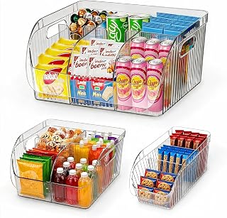 3er Set Aufbewahrungsboxen mit verstellbaren Trennwänden, Küchen Organizer