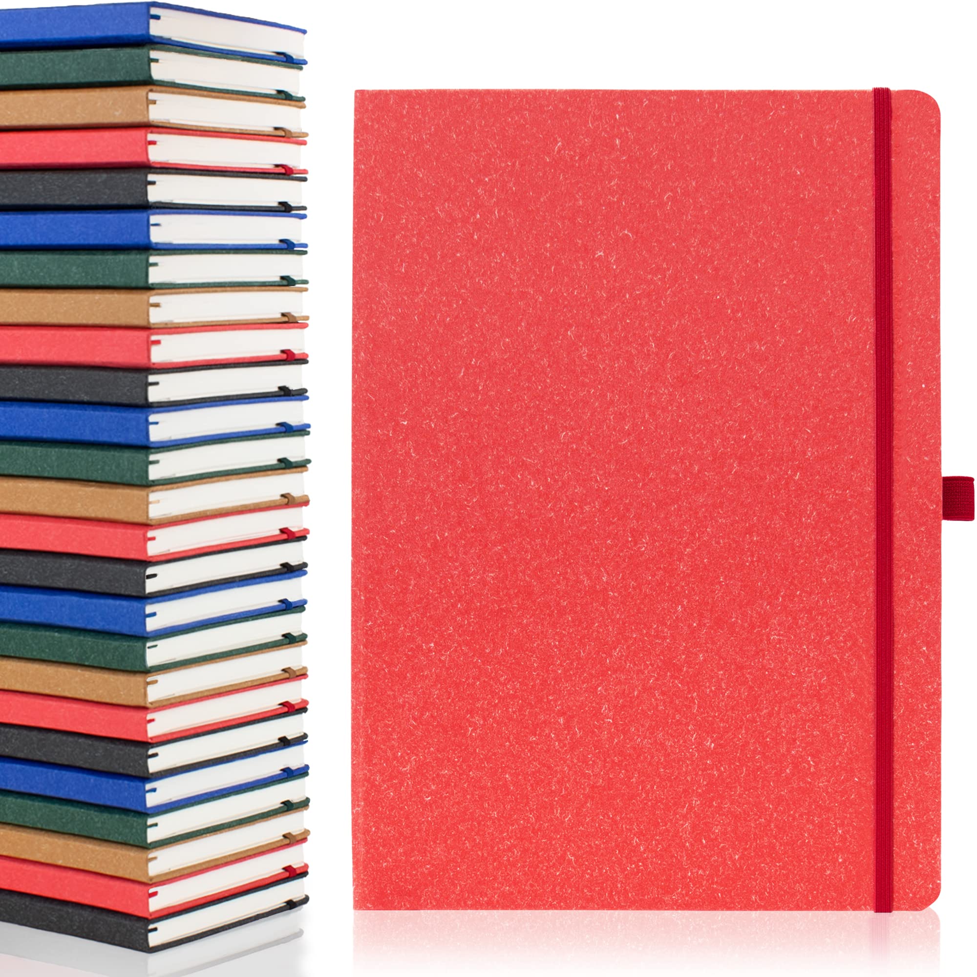 Notes London A4 Environmentally Friendly Eco Notebook with Lined Pages & Date Marks, 100% Recycled Paper, Ribbon