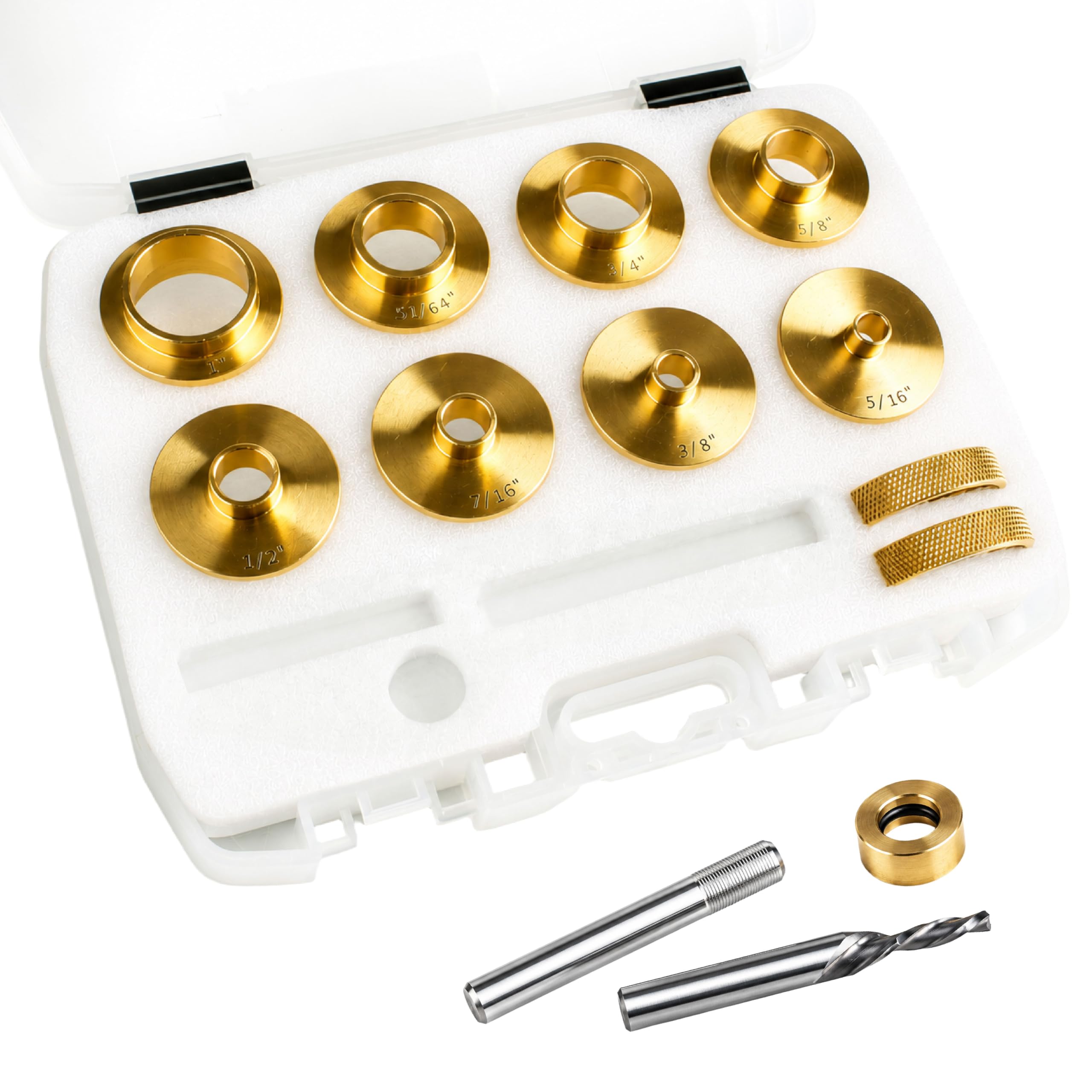 Router Bushing Set with Brass Guides &amp; Inlay Kit, 13-Piece, RTA017