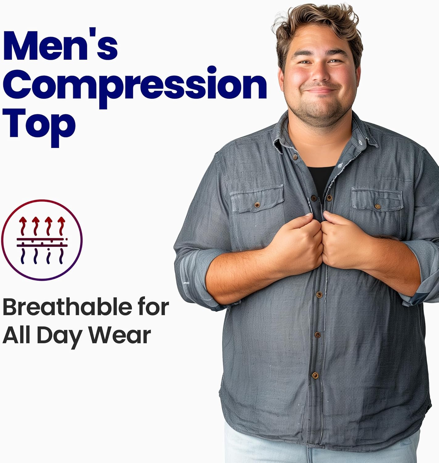 ARMSTRONG AMERICA Compression Shirt for Men | Gynecomastia Compression Top Large Bundle