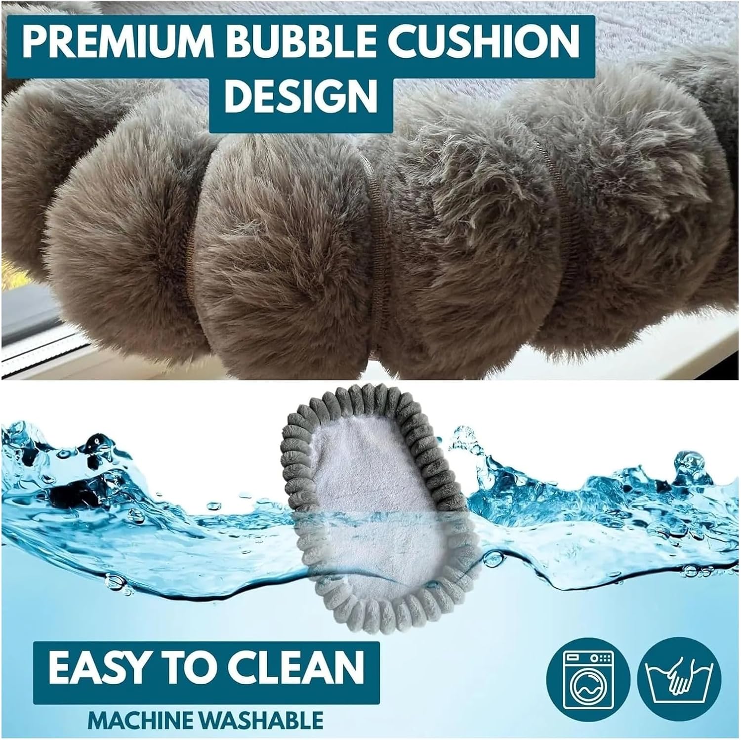 Cat Window Hammock Cat Window Perch Foldable for Sunbathing with 4 Strong Suction Cups & Removable Reversible Cover Easy to Install