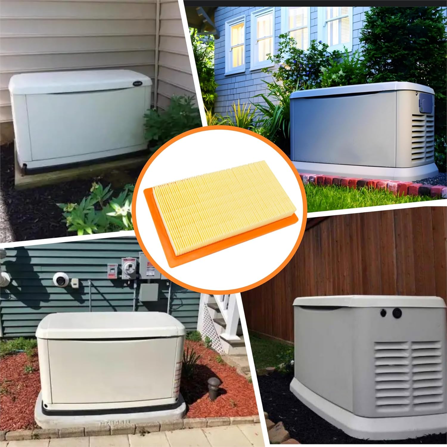 Air Fil-ter 0J8478 Fit For Ge-nerac 14-22KW 2013+ Generator Evolution Series Home Standby Air-Cooled Engine V-Twin 990CC and 999CC Engine Replaces 0J8478S (Orange-5 Pack)