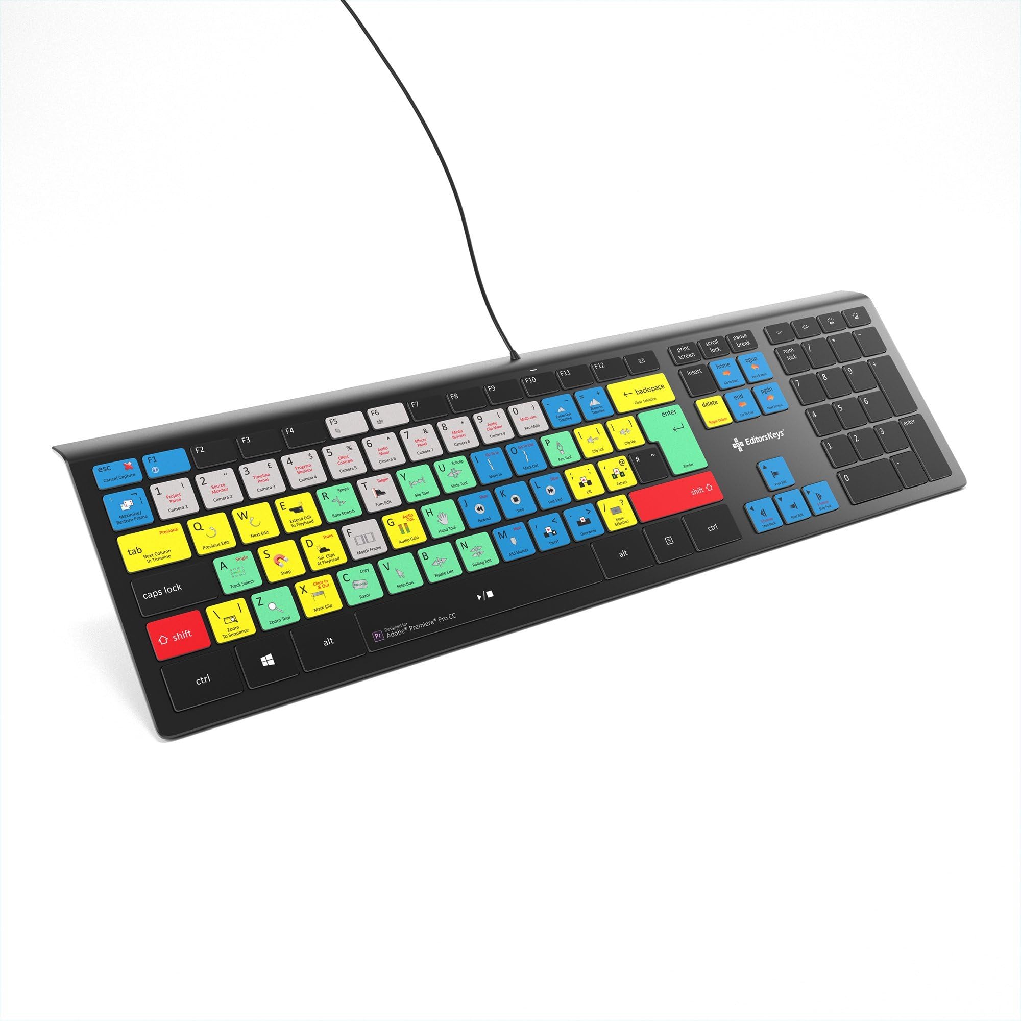 Editors KeysBacklit Adobe Premiere Pro CC Keyboard for Windows PCs | Edit 50% Faster