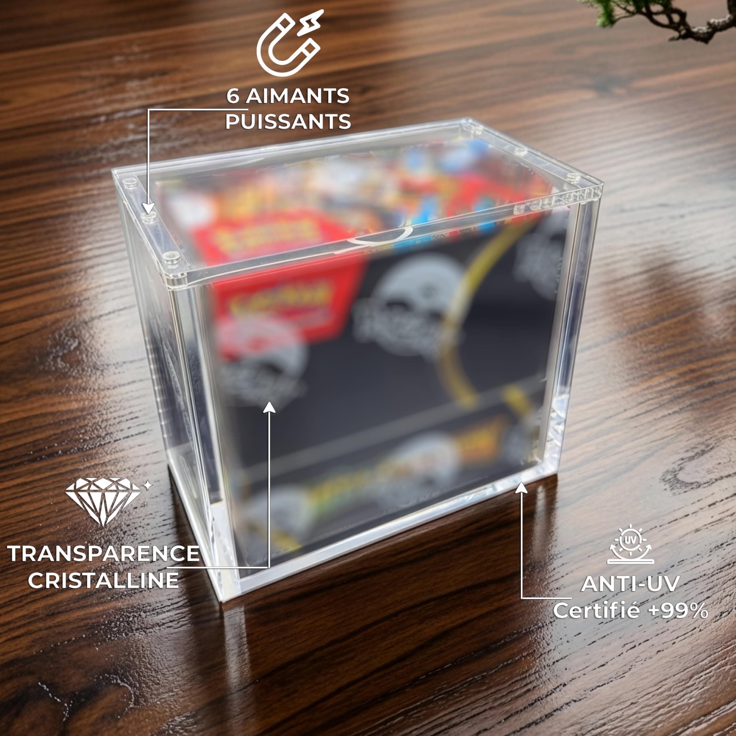 Elite Shield Protection Acrylique Display Booster Box – Compatible avec PKM Booster Box – Anti-UV 99%+ – Fermeture Magnétique Ultra Puissante – Protection Rigide Premium
