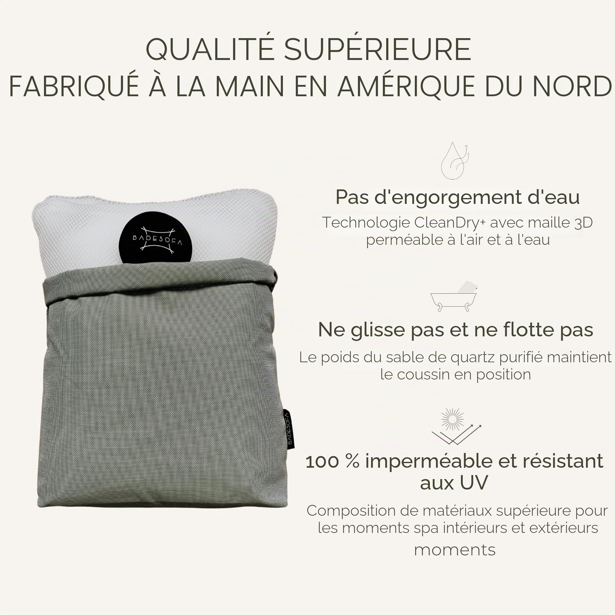 BADESOFA Premium Design Coussin de Bain Vert pour Appui-tête de Baignoire Support de Nuque Dos Petit