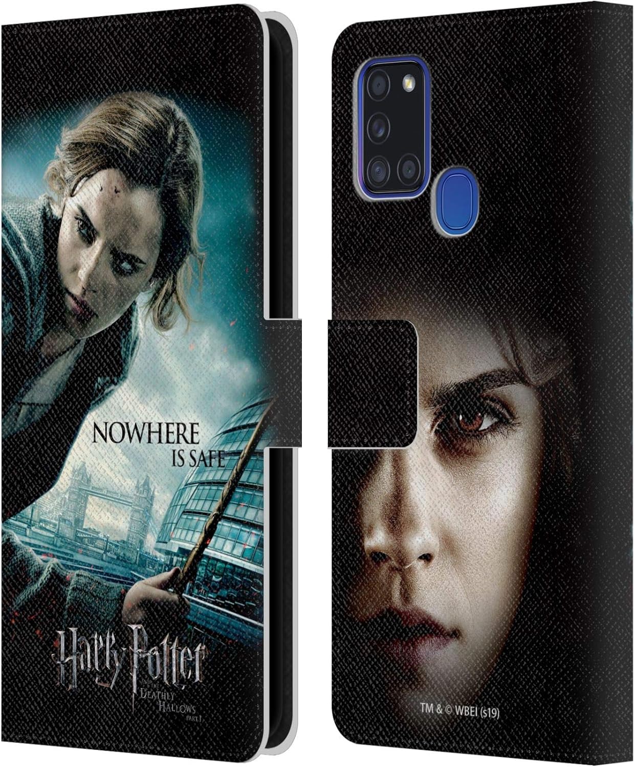 Head Case Designs Officially Licensed Harry Potter Hermione Granger Deathly Hallows VII Leather Wallet Case Compatible with Samsung Galaxy A21s (2020)