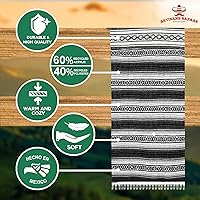 Vista 84 de Artisans Bazaar Poncho tradicional mexicano de Baja para hombres y mujeres, auténtico sarape de Gaban, manta de vaquero Pancho Jorongo rojo - rosa