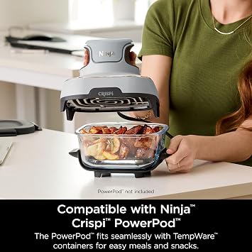 Ninja Air Fryer, 4QT Crispi System + 3 Containers with Storage Lids, Air Fryer, Microwave, Freezer & Dishwasher Safe, Non Toxic Portable Cooking System, Compatible with Ninja FN100 Crispi Series
