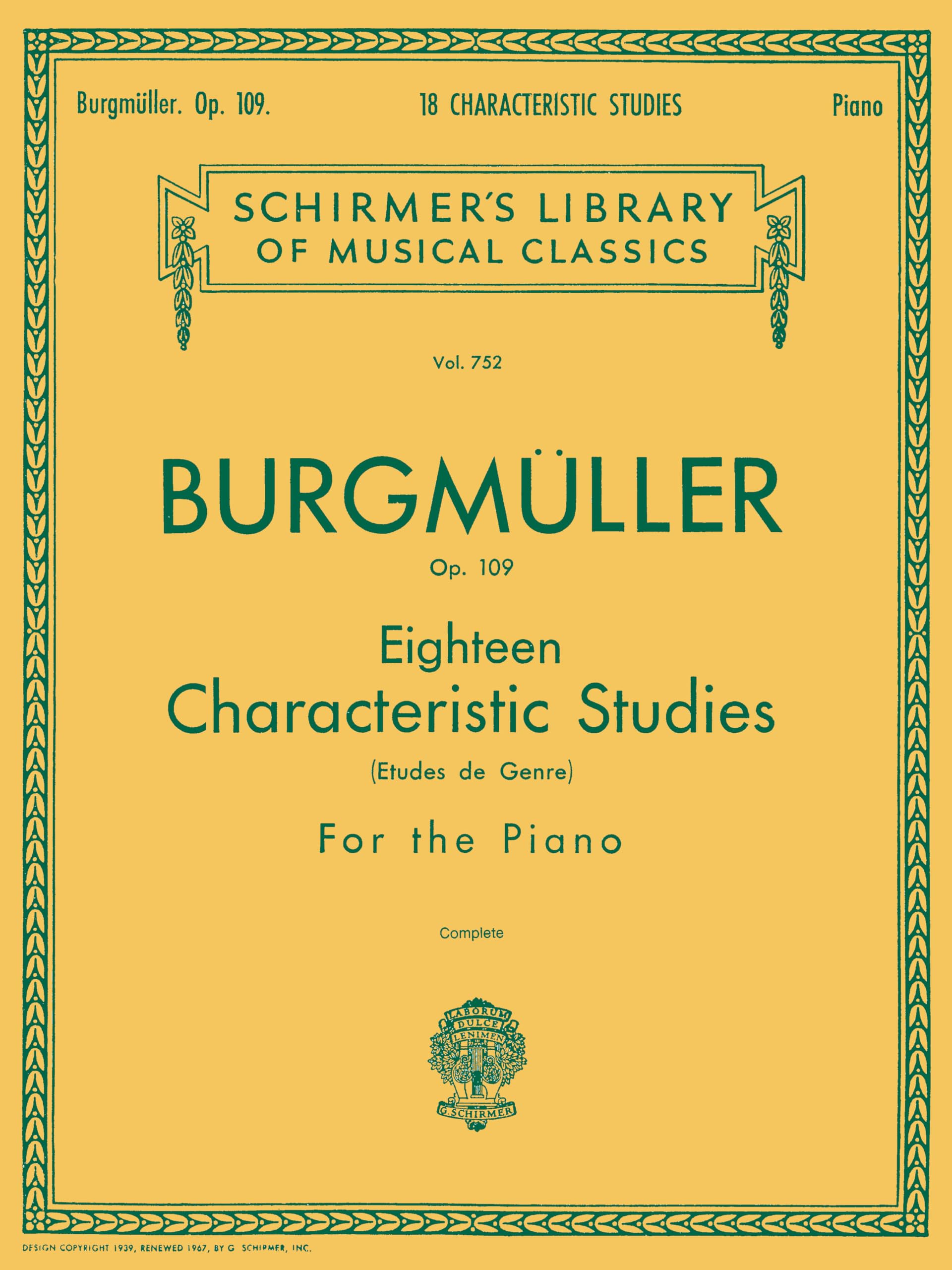 18 Characteristic Studies, Op. 109: Schirmer Library of Classics Volume 752 Piano Solo (Schirmer's Library of Musical Classics)