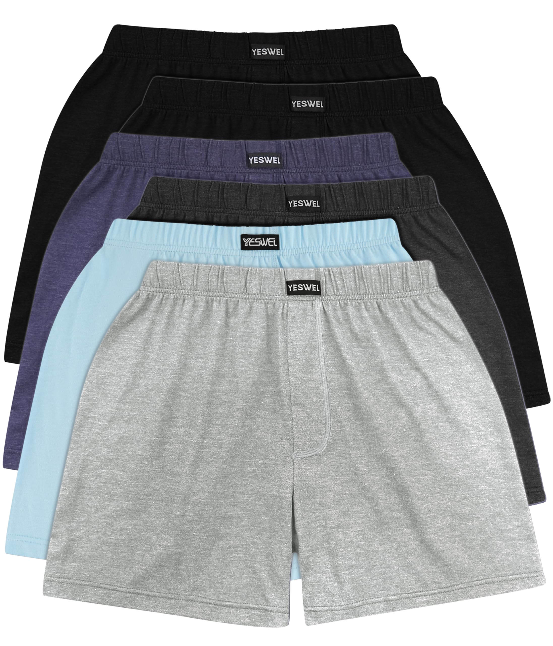YESWEL 6er/10er Pack Boxershorts Herren, Atmungsaktive Baumwolle Unterhosen Männer, Lockere Retro Unterwäsche(M -4XL)