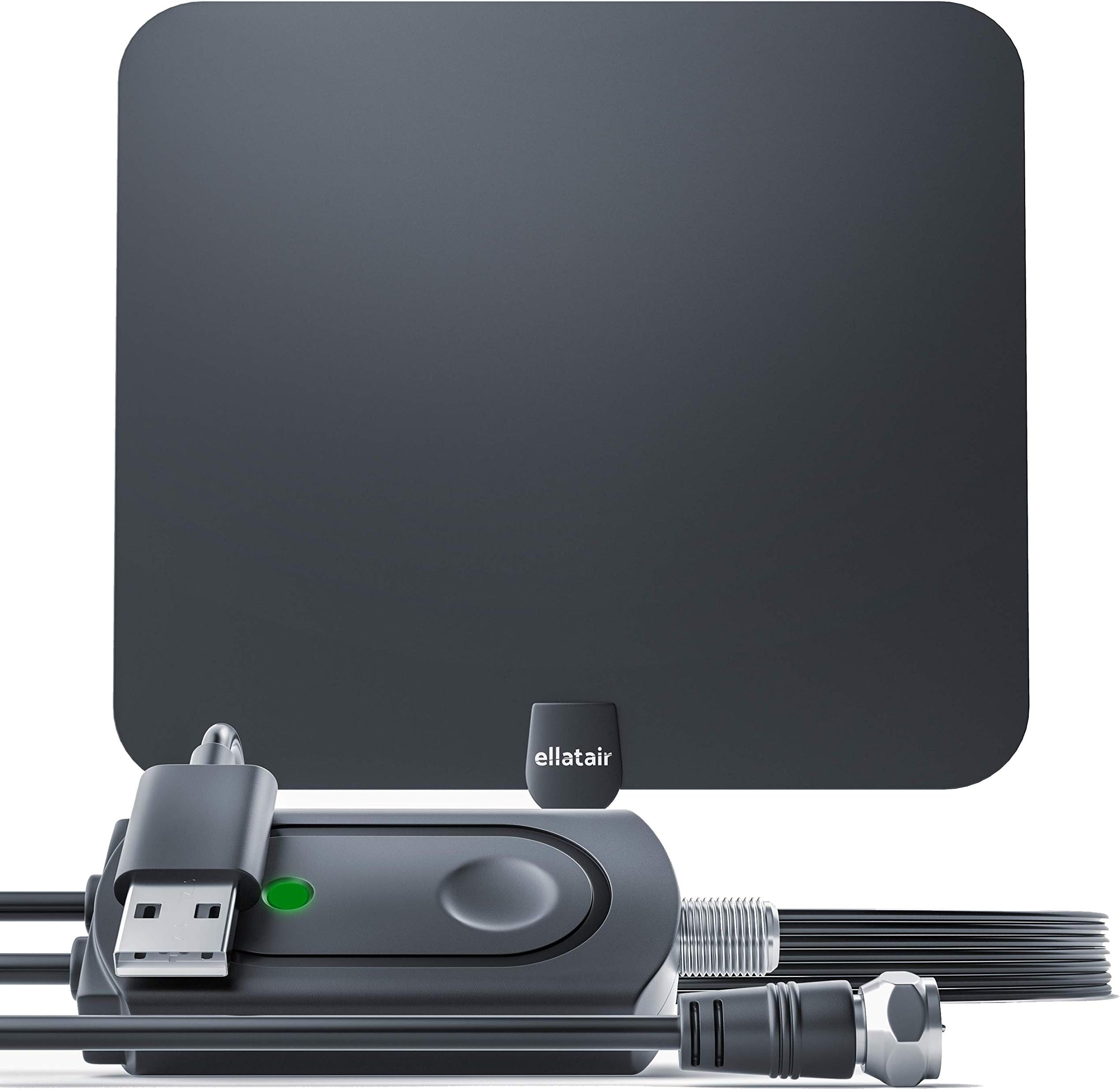 [2019 ULTIMATE] HD TV Antenna Indoor Amplified Digital HDTV 80 Mile Range with Detachable Amplifier Signal Booster and 18FT High Performance Coaxial Cable Local Broadcast HD Signal Channels Television