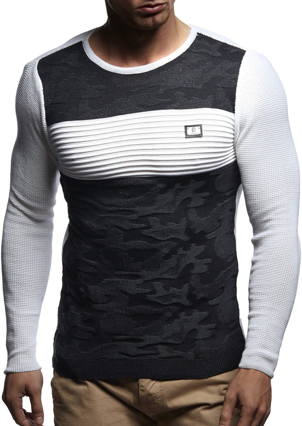 Leif Nelson LN1645 Men's Knit Pullover - Multi - 4X-Large